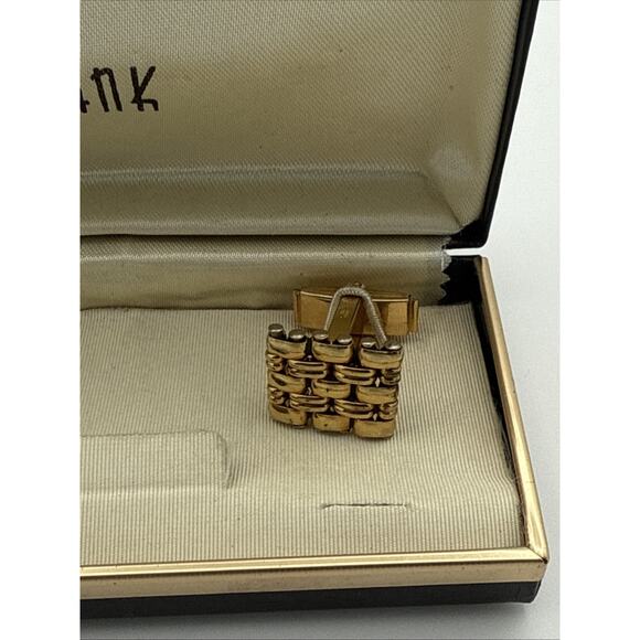 Swank Gold tone Cufflinks In Original Box - Picture 2 of 12